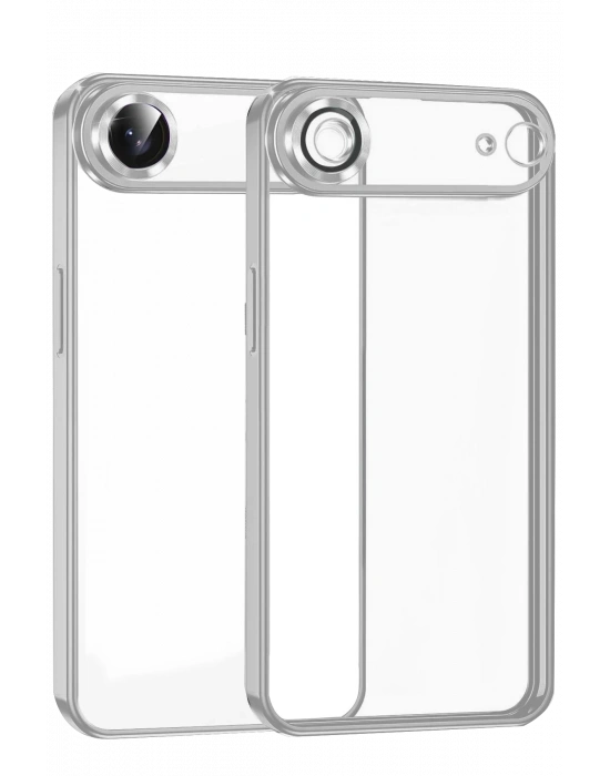 Newface Apple iPhone 17 Air Razer Lensli Silikon - Gümüş