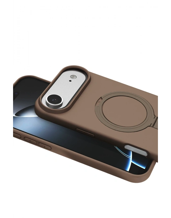 Newface Apple iPhone 17 Air Regal Magsafe Standlı Kapak - Çöl Titanyum