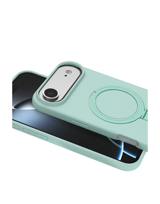Newface Apple iPhone 17 Air Regal Magsafe Standlı Kapak - Su Yeşili