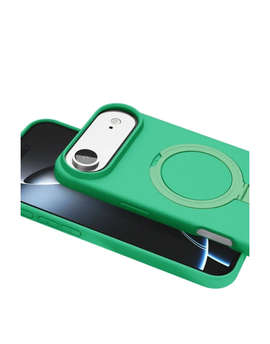 Newface Apple iPhone 17 Air Regal Magsafe Standlı Kapak - Yeşil