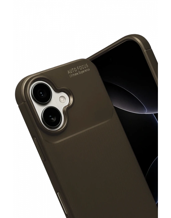 Newface Apple iPhone 17 Auto Focus Karbon Kapak - Kahverengi