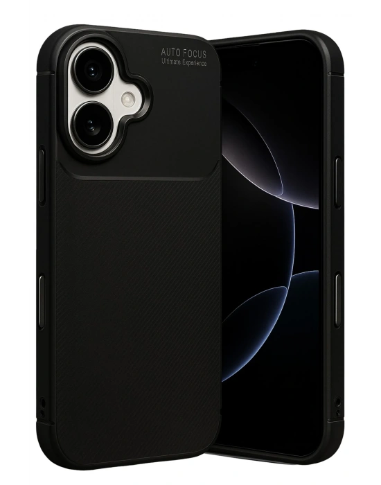 Newface Apple iPhone 17 Auto Focus Karbon Kapak - Siyah