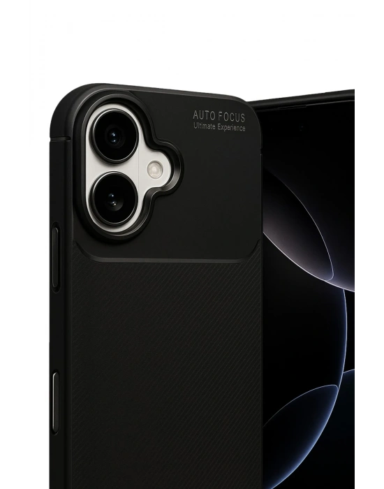 Newface Apple iPhone 17 Auto Focus Karbon Kapak - Siyah