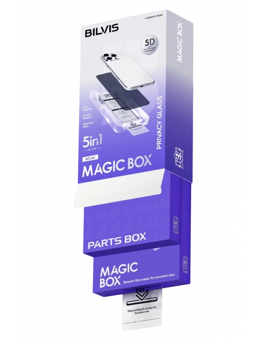 Newface Apple iPhone 17 Bilvis 5in1 5D Magic Hayalet Cam Ekran Koruyucu - Siyah