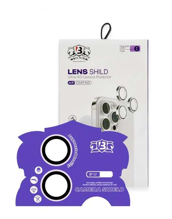 Newface Apple iPhone 17 Bilvis Titan Kamera Lens - Lila
