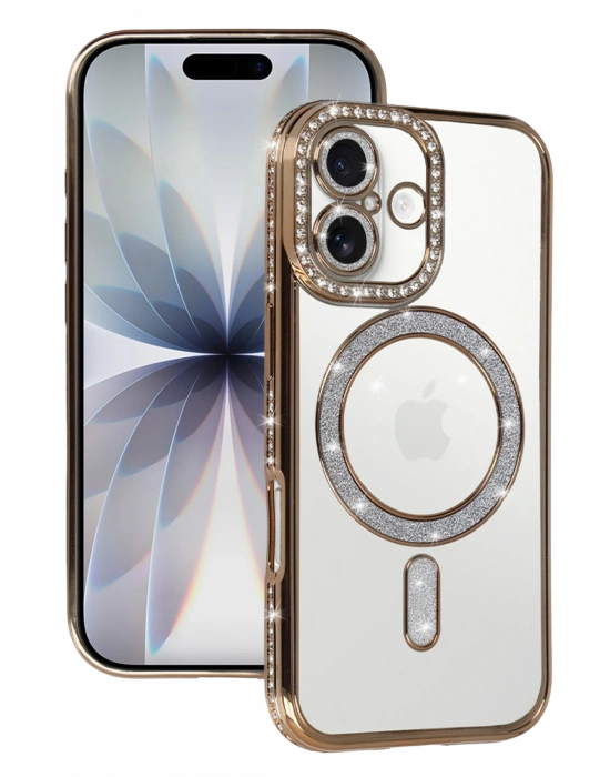 Newface Apple iPhone 17 Joke Simli Magneticsafe Kılıf - Gold