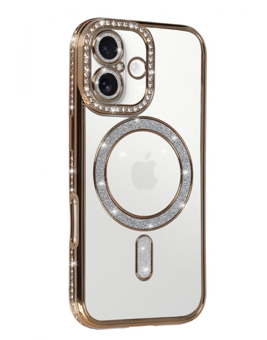 Newface Apple iPhone 17 Joke Simli Magneticsafe Kılıf - Gold