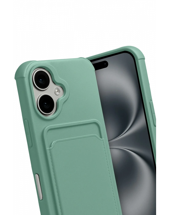 Newface Apple iPhone 17 Kelvin Kartvizitli Silikon - Açık Yeşil