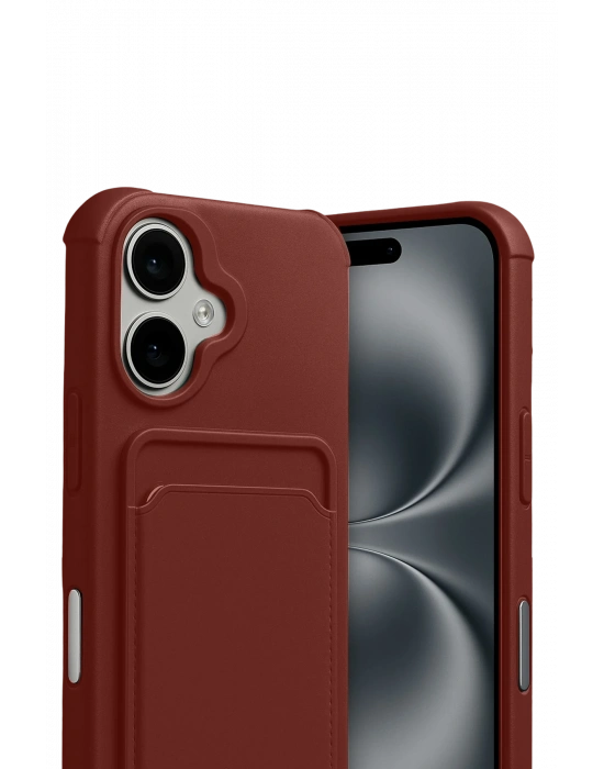 Newface Apple iPhone 17 Kelvin Kartvizitli Silikon - Bordo