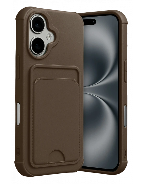 Newface Apple iPhone 17 Kelvin Kartvizitli Silikon - Kahverengi