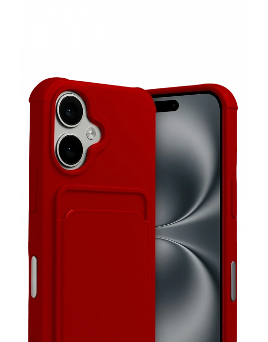 Newface Apple iPhone 17 Kelvin Kartvizitli Silikon - Kırmızı