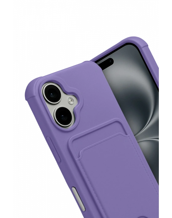 Newface Apple iPhone 17 Kelvin Kartvizitli Silikon - Lila