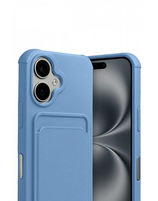 Newface Apple iPhone 17 Kelvin Kartvizitli Silikon - Mavi