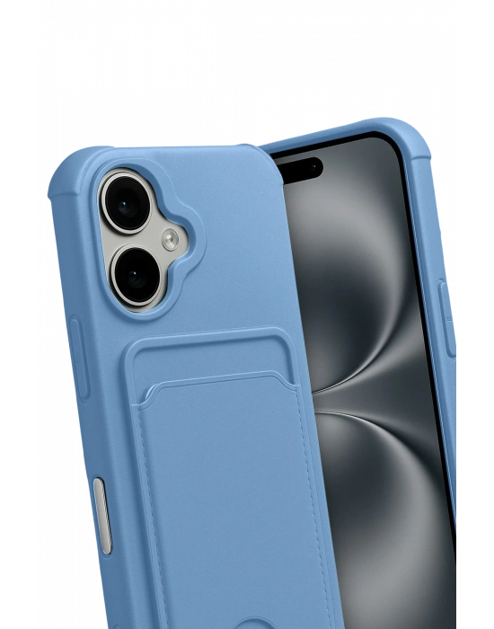 Newface Apple iPhone 17 Kelvin Kartvizitli Silikon - Mavi