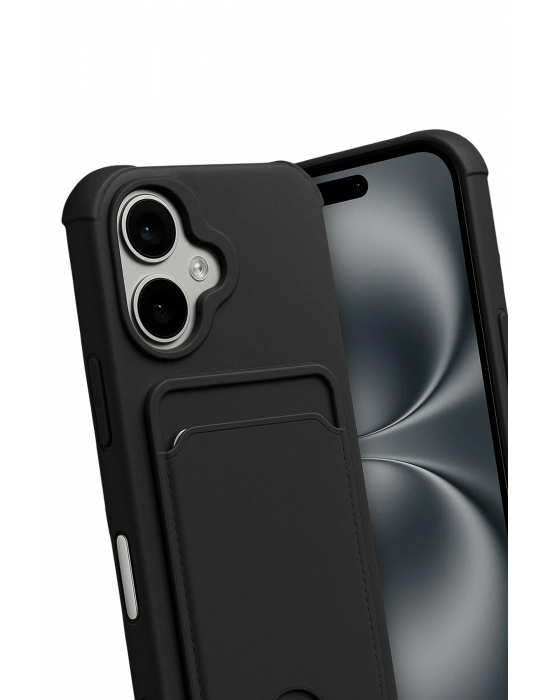 Newface Apple iPhone 17 Kelvin Kartvizitli Silikon - Siyah