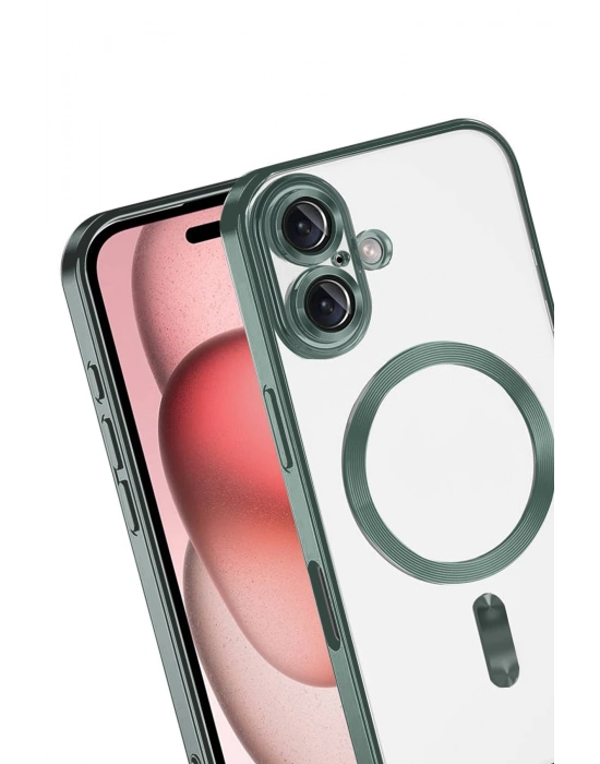 Newface Apple iPhone 17 Kross Magneticsafe Kapak - Koyu Yeşil