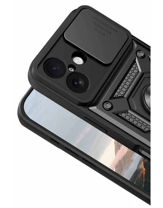 Newface Apple iPhone 17 Pars Lens Yüzüklü Silikon - Siyah