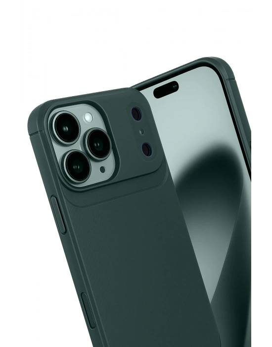 Newface Apple iPhone 17 Pro Auto Focus Karbon Kapak - Koyu Yeşil