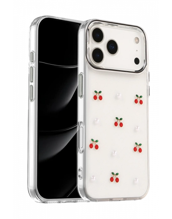 Newface Apple iPhone 17 Pro Fiyonk Desenli Kapak - Desen 9