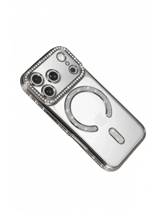 Newface Apple iPhone 17 Pro Joke Simli Magneticsafe Kılıf - Gümüş