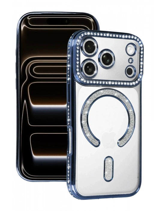 Newface Apple iPhone 17 Pro Joke Simli Magneticsafe Kılıf - Mavi