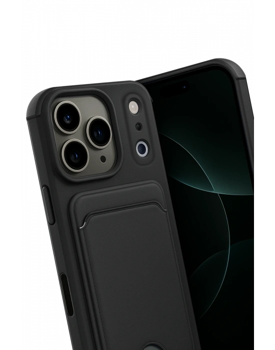 Newface Apple iPhone 17 Pro Kelvin Kartvizitli Silikon - Siyah