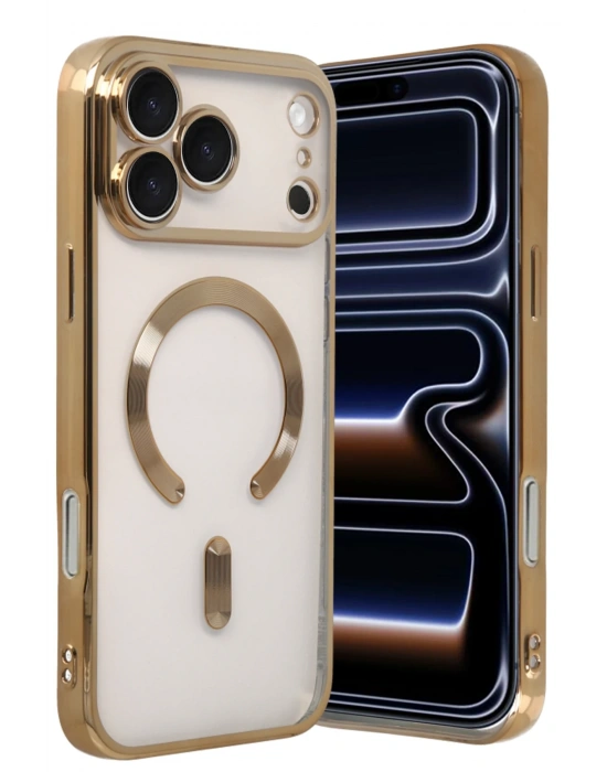 Newface Apple iPhone 17 Pro Kross Magneticsafe Kapak - Gold
