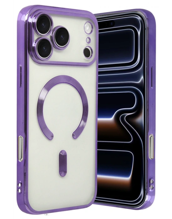 Newface Apple iPhone 17 Pro Kross Magneticsafe Kapak - Mor