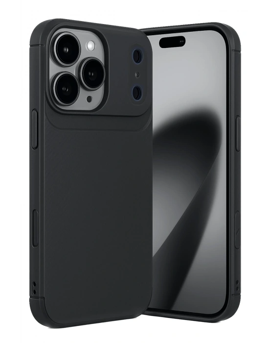 Newface Apple iPhone 17 Pro Max Auto Focus Karbon Kapak - Siyah