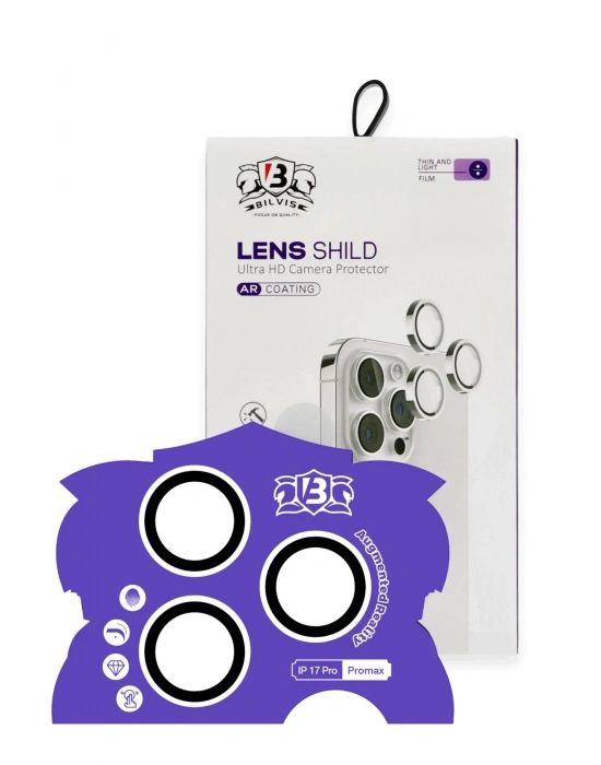 Newface Apple iPhone 17 Pro Max Bilvis Titan Kamera Lens - Gümüş