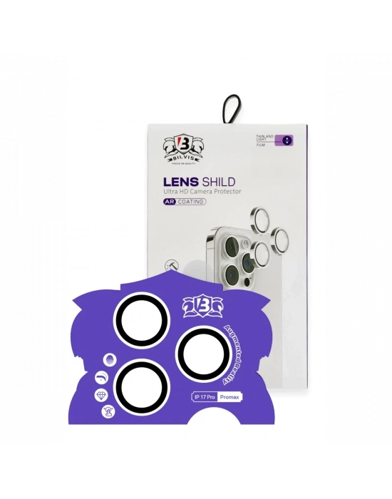 Newface Apple iPhone 17 Pro Max Bilvis Titan Kamera Lens - Gümüş