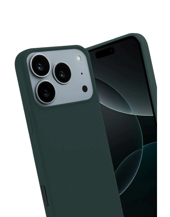 Newface Apple iPhone 17 Pro Max First Silikon - Koyu Yeşil