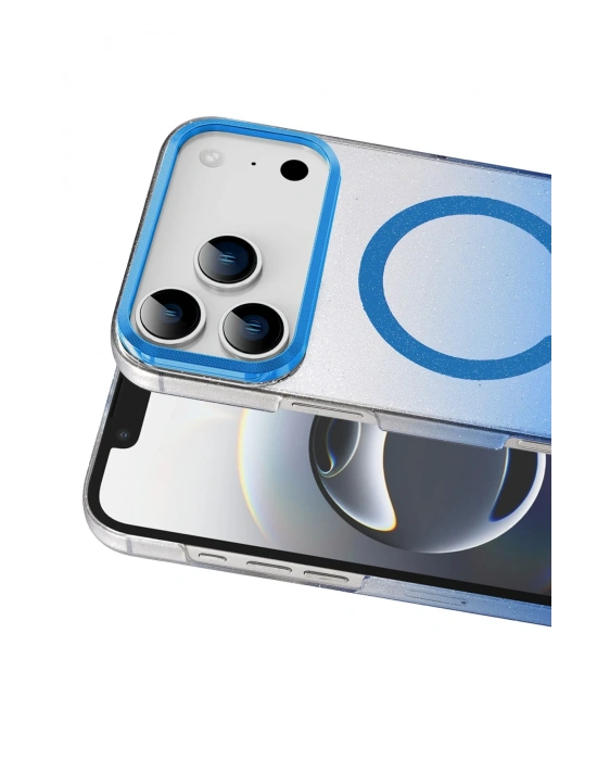 Newface Apple iPhone 17 Pro Max Glossy Magsafe Kapak - Mavi