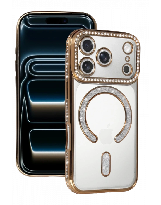 Newface Apple iPhone 17 Pro Max Joke Simli Magneticsafe Kılıf - Gold