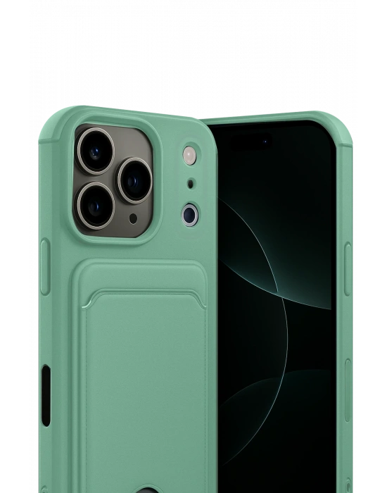 Newface Apple iPhone 17 Pro Max Kelvin Kartvizitli Silikon - Açık Yeşil