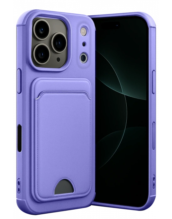 Newface Apple iPhone 17 Pro Max Kelvin Kartvizitli Silikon - Lila