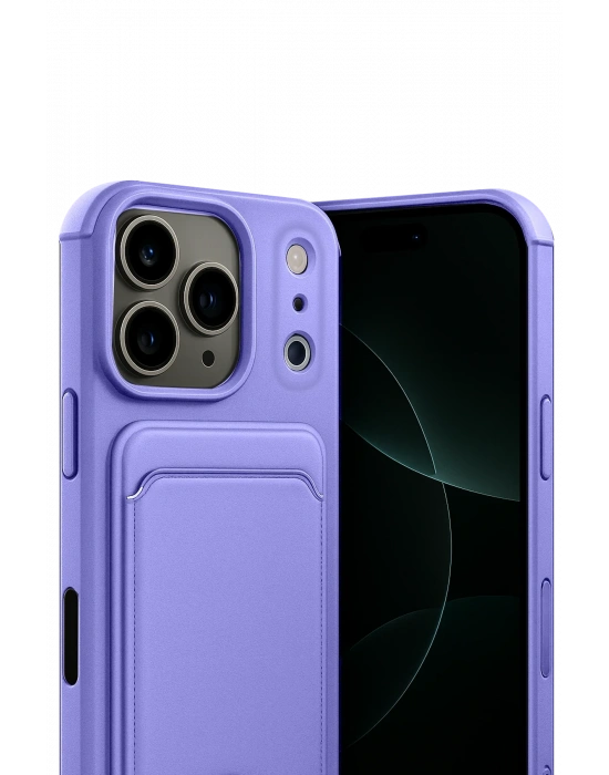 Newface Apple iPhone 17 Pro Max Kelvin Kartvizitli Silikon - Lila