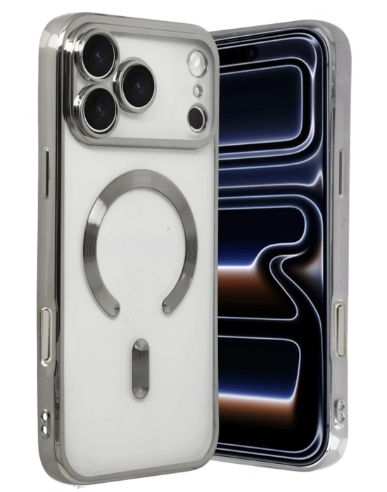 Newface Apple iPhone 17 Pro Max Kross Magneticsafe Kapak - Gümüş