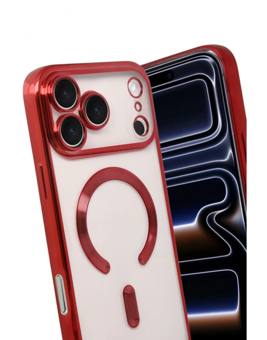 Newface Apple iPhone 17 Pro Max Kross Magneticsafe Kapak - Kırmızı