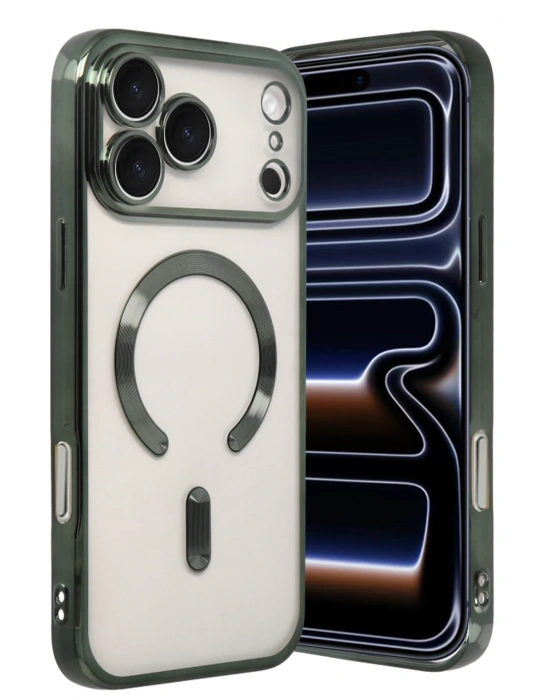 Newface Apple iPhone 17 Pro Max Kross Magneticsafe Kapak - Koyu Yeşil