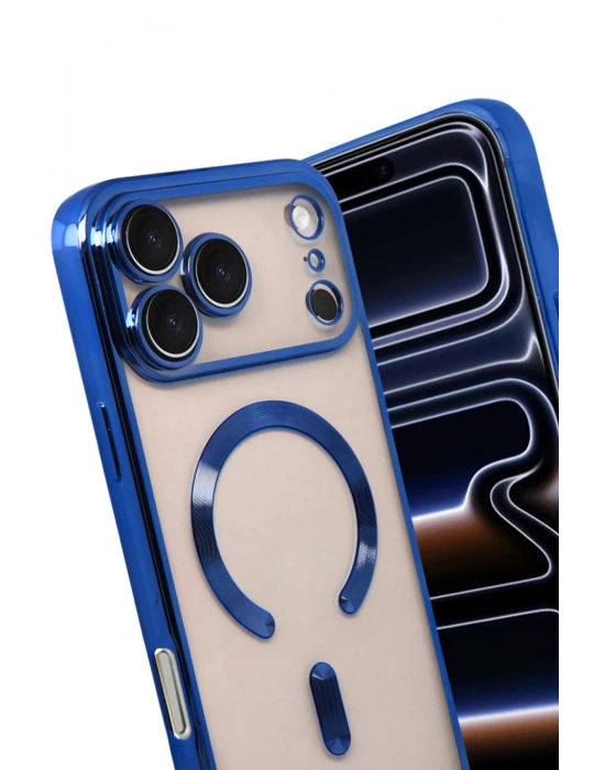 Newface Apple iPhone 17 Pro Max Kross Magneticsafe Kapak - Lacivert