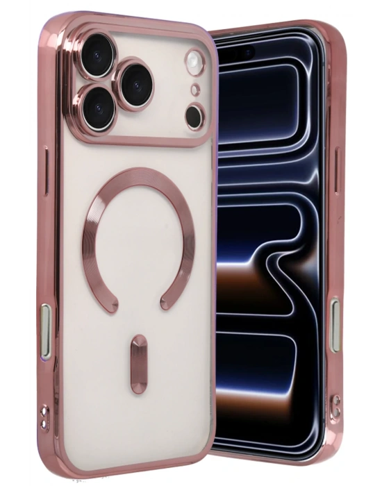 Newface Apple iPhone 17 Pro Max Kross Magneticsafe Kapak - Rose