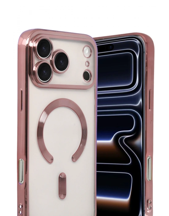 Newface Apple iPhone 17 Pro Max Kross Magneticsafe Kapak - Rose