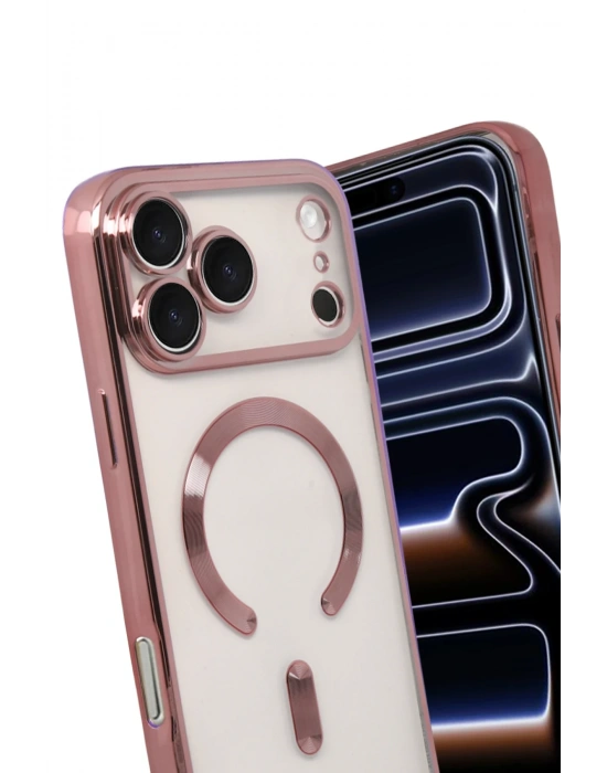 Newface Apple iPhone 17 Pro Max Kross Magneticsafe Kapak - Rose