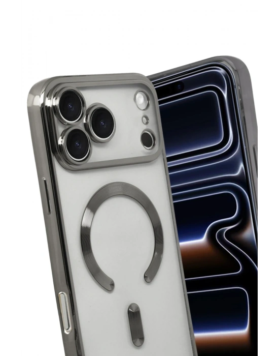 Newface Apple iPhone 17 Pro Max Kross Magneticsafe Kapak - Titan Gri