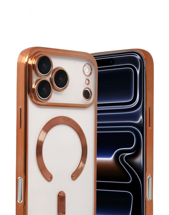 Newface Apple iPhone 17 Pro Max Kross Magneticsafe Kapak - Turuncu