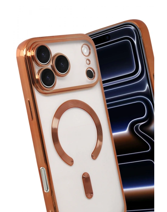 Newface Apple iPhone 17 Pro Max Kross Magneticsafe Kapak - Turuncu