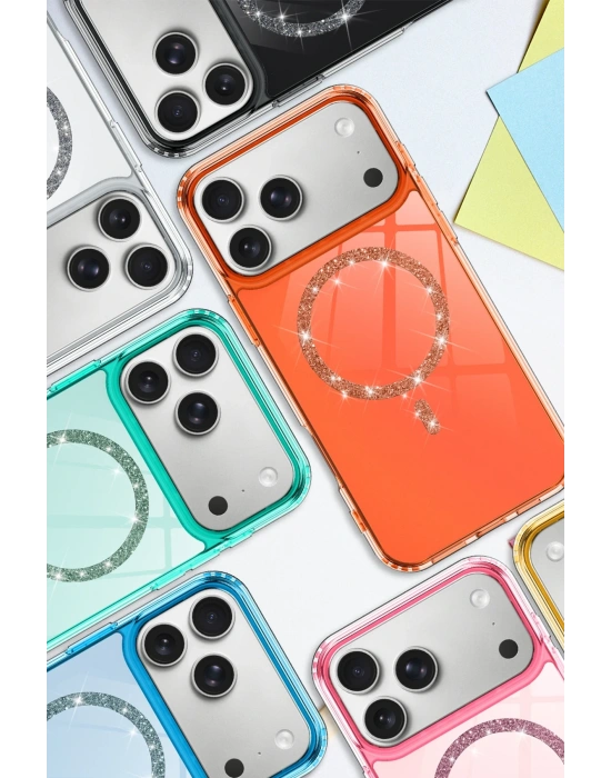 Newface Apple iPhone 17 Pro Max Live Diamond Magsafe Kapak - Pembe