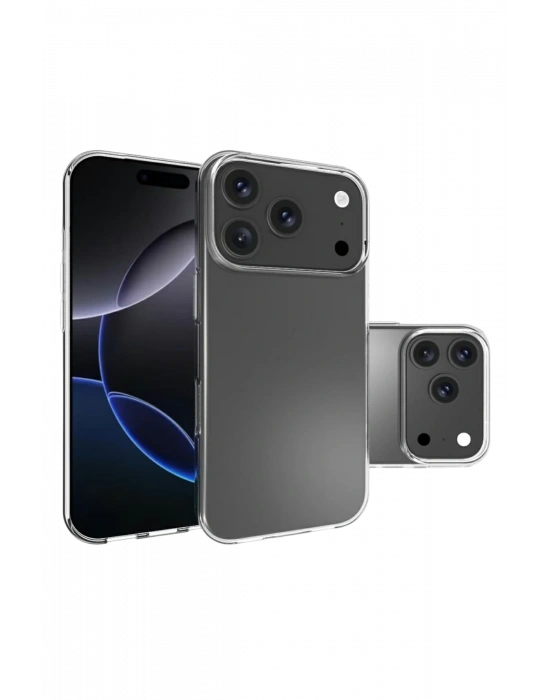 Newface Apple iPhone 17 Pro Max Lüx Şeffaf Silikon - Şeffaf