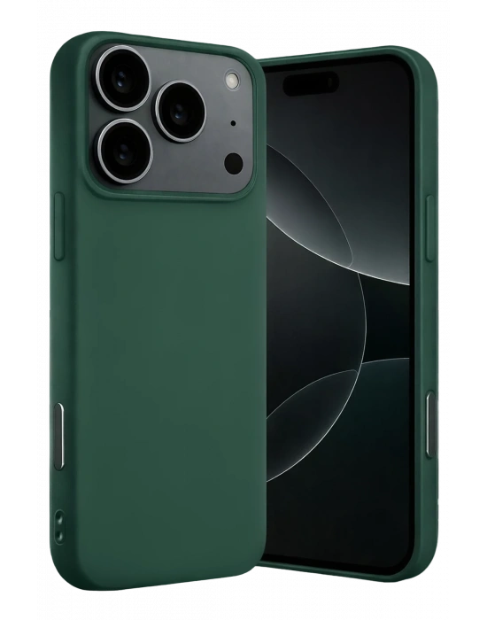 Newface Apple iPhone 17 Pro Max Nano içi Kadife Silikon - Koyu Yeşil